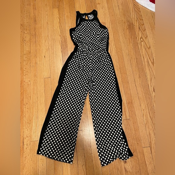 I.N. San Francisco Black and White High-Neck Tank Too Jumpsuit - Size M - Picture 1 of 6